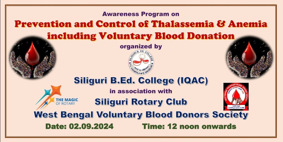 Awareness Program on Prevention and Control of Thalassemia & Anemia including Voluntary Blood Donation